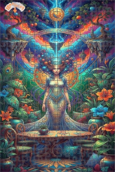 Teona Ahşap لغز خشبي بإطار مزدوج الطبقات بتصميم المرأة الغامضة وصدى الزمن 150...