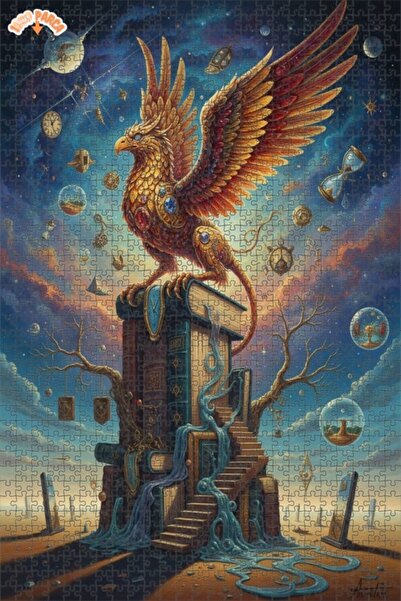 Teona Ahşap لغز خشبي مؤطر مكون من طابقين بتصميم لوحة زيتية لـ "ماسالسي جريفين...