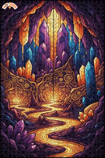 Teona Ahşap لغز خشبي مؤطر بطبقتين من كريستال ماريج، رحلة غامضة بالألوان المائ...