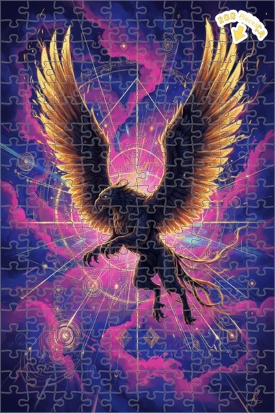 Teona Ahşap لغز خشبي رائع على شكل مخلوق غامض ذو أجنحة بمظهر مائي 200 قطعة 25×35