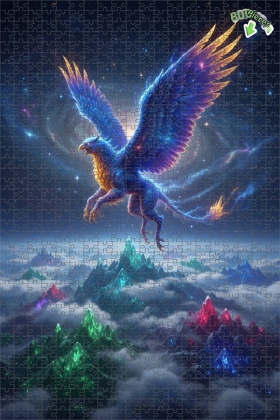 Teona Ahşap لغز خشبي مؤطر ذو طابقين من غوركيملي ميستيك جريفين كوزميك رودريل، ...