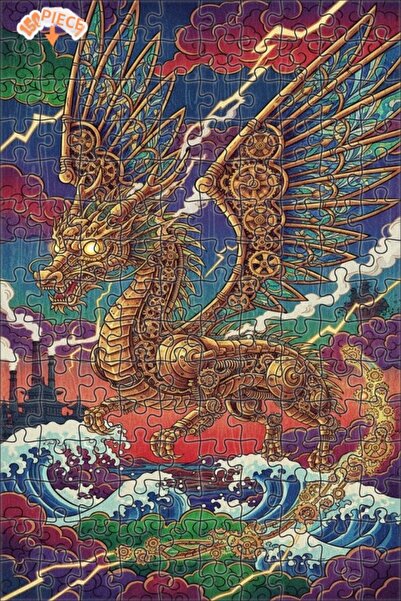 Teona Ahşap لغز خشبي مؤطر بطبقتين من بيرنيت دراغون آرت 150 قطعة 20x30