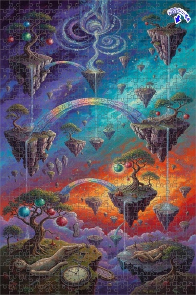 Teona Ahşap لغز خشبي مؤطر بطبقتين بمظهر لوحة زيتية من سلسلة جزر الأحلام السحر...