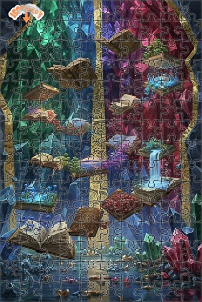 Teona Ahşap Crystals Flying Books Art Double-Decker Framed Wooden Puzzle 150 ...