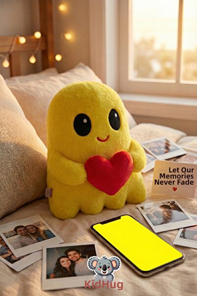 KidHug Yellow Ghost Figured Plush Pillow – Snapchat-Like Ghost Valentine's Da...