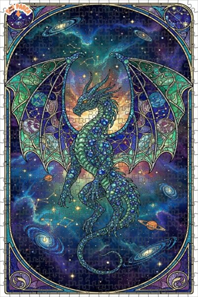 Teona Ahşap Star Dragon Art Puzzle 500 Pieces 50X30