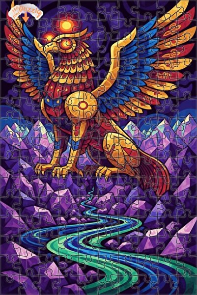 Teona Ahşap لغز فني بمظهر الرسم المائي لطائر الفينيق الغامض 150 قطعة 20×30