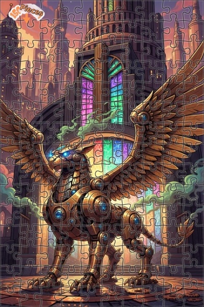 Teona Ahşap Mysterious Mechanical Griffin Double Layer Framed Wooden Puzzle 1...