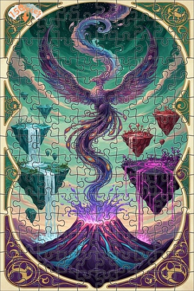 Teona Ahşap لغز خشبي مؤطر بطبقتين من ميستيك أنكا إيرث فولكان، 150 قطعة، 20×30