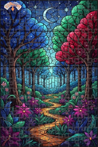 Teona Ahşap لغز خشبي مؤطر بطبقتين من مسار الغابة الغامضة 50 قطعة 15×25