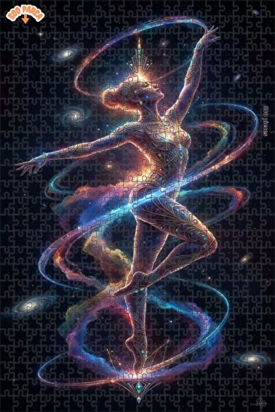 Teona Ahşap لغز خشبي فني رقمي بإطار مزدوج الطبقات بتصميم راقص فضائي 500 قطعة ...