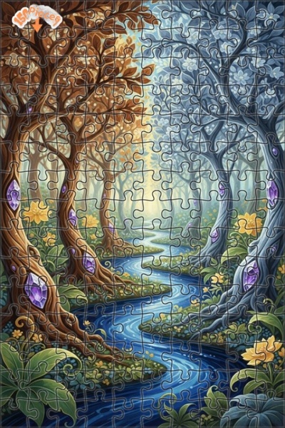 Teona Ahşap لغز خشبي من الكريستال على شكل غابة، لغز خشبي بإطار مزدوج الطبقات،...