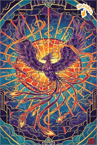 Teona Ahşap ألغاز فنية على شكل أجنحة اللهب على شكل طائر العنقاء الأسطوري بمظه...