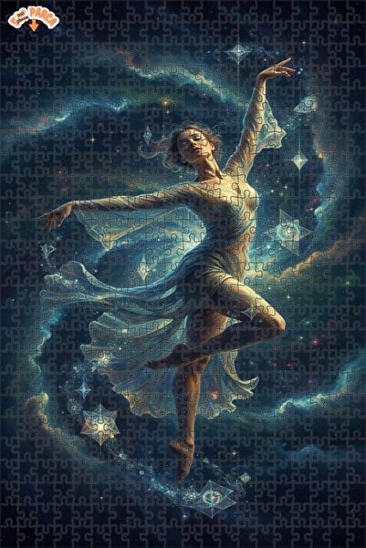 Teona Ahşap لغز خشبي مؤطر بطبقتين بمظهر الألوان المائية من سلسلة راقص الكون 5...