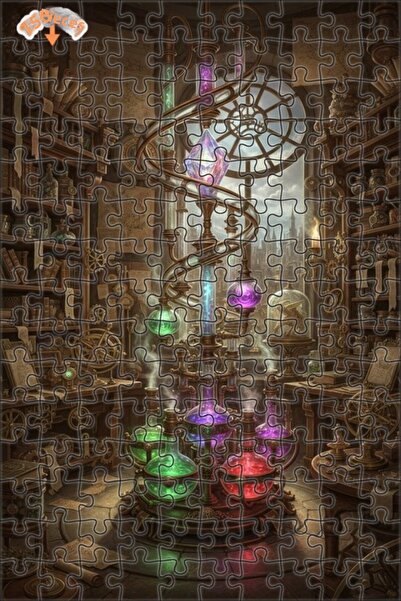 Teona Ahşap لغز خشبي بإطار مزدوج الطبقات بمظهر لوحة زيتية من مختبر غامض، 150 ...