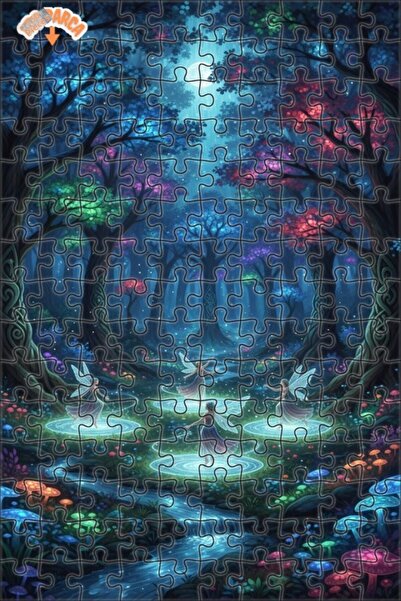 Teona Ahşap لغز خشبي مؤطر بطبقتين بمظهر لوحة زيتية لجنات ساحرة، 150 قطعة، 20×30