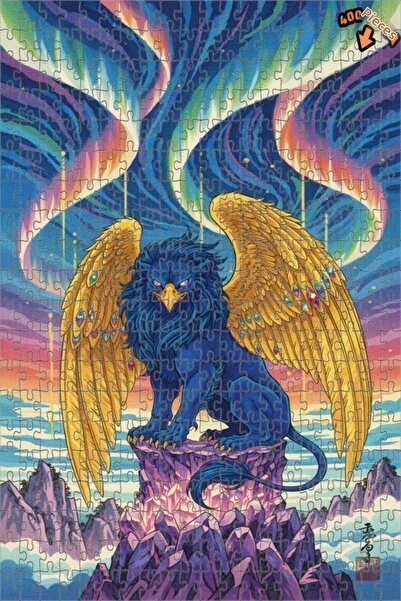 Teona Ahşap لغز خشبي مؤطر بطبقة مزدوجة من ميستيك بلو جريفين كريستال سيرف، 400...