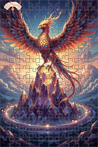 Teona Ahşap لغز خشبي بإطار مزدوج الطبقات بمظهر لوحة زيتية لطائر العنقاء المتو...