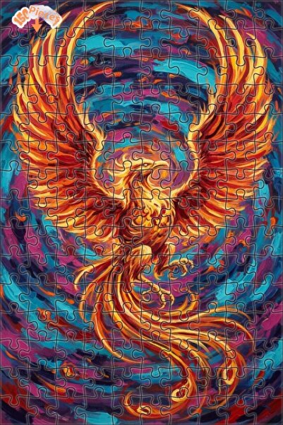 Teona Ahşap لغز خشبي بإطار مزدوج الطبقات بمظهر لوحة زيتية لطائر العنقاء المتو...