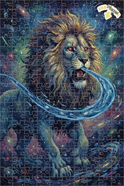 Teona Ahşap لغز فني بمظهر لوحة زيتية لأسد كوني 200 قطعة 25×35