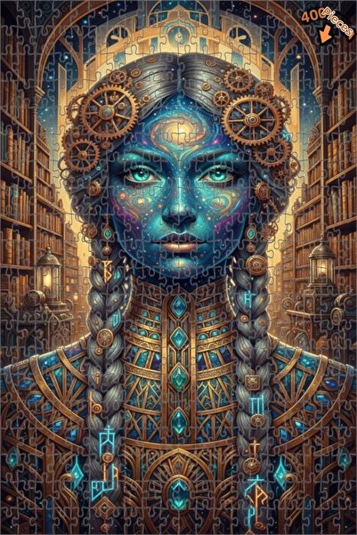 Teona Ahşap لغز خشبي بإطار مزدوج الطبقات بمظهر لوحة زيتية لامرأة الحكمة الكون...