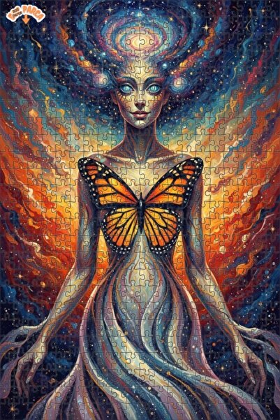 Teona Ahşap لغز فني على شكل فراشة عالمية للنساء بمظهر لوحة زيتية 500 قطعة 50×30