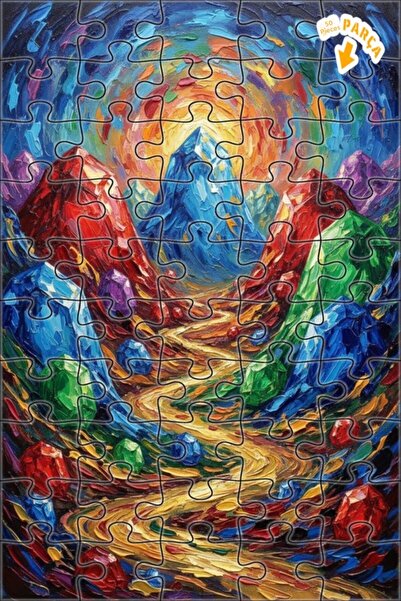 Teona Ahşap لغز خشبي بمظهر لوحة زيتية من كريستال فالي لايت، 50 قطعة، 15×25