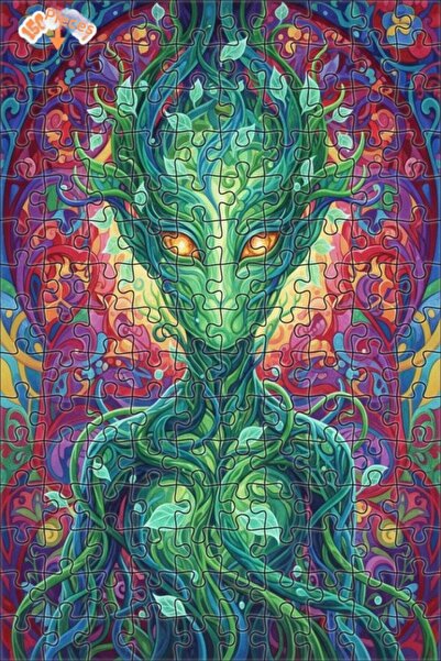 Teona Ahşap لغز خشبي بإطار مزدوج الطبقات بمظهر لوحة زيتية لروح الغابة للمرأة ...