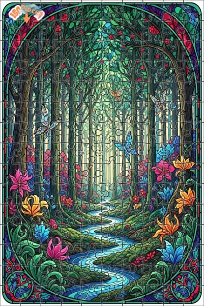 Teona Ahşap لغز خشبي مؤطر بطبقتين من ماركة ماجيكال فورست ريفر 150 قطعة 20×30