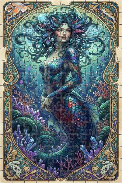 Teona Ahşap لوحة فنية سحرية على شكل حورية البحر، لوحة زيتية ذات مظهر مميز، لغ...