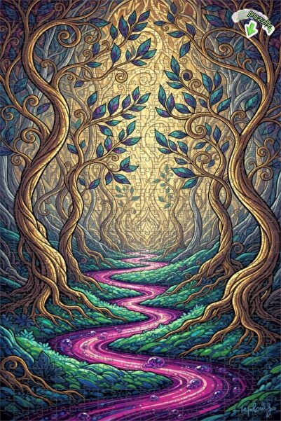 Teona Ahşap لغز خشبي مؤطر بطبقتين من ماركة ماجيكال فورست ريفر 800 قطعة 70x50