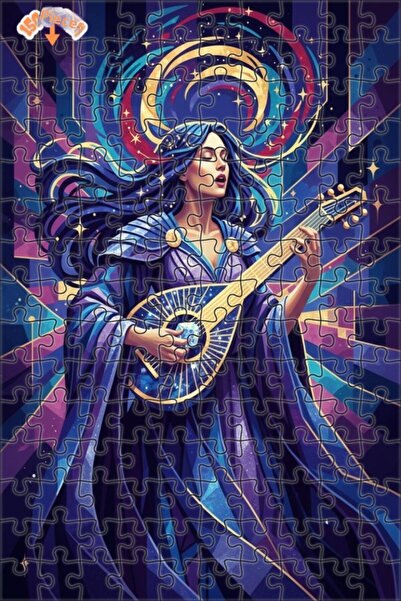 Teona Ahşap لغز خشبي بإطار مزدوج الطبقات بمظهر لوحة زيتية لامرأة بموسيقى كوني...