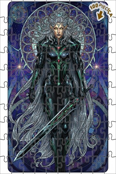 Teona Ahşap لغز خشبي بإطار مزدوج الطبقات بمظهر لوحة زيتية لمحارب إلفين قوي 10...