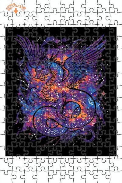 Teona Ahşap لغز خشبي بإطار مزدوج الطبقة مطبوع عليه فن التنين السماوي 150 قطعة...