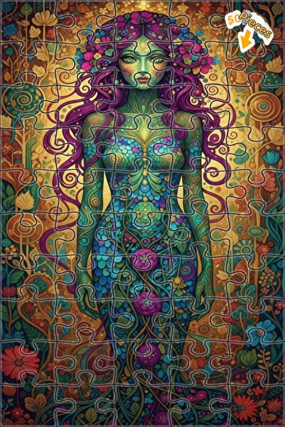 Teona Ahşap لغز خشبي بإطار مزدوج الطبقات بمظهر لوحة زيتية لإلهة الربيع 50 قطع...