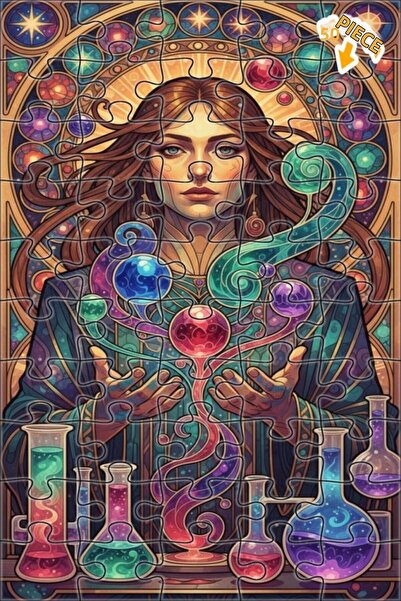 Teona Ahşap لغز خشبي مؤطر بطبقتين بمظهر فني مائي لامرأة علمية غامضة 50 قطعة 1...