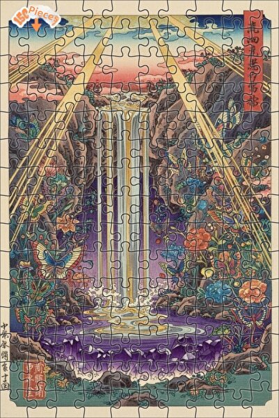 Teona Ahşap لغز خشبي رائع بمظهر لوحة زيتية لشلال الفراشة 150 قطعة 20×30