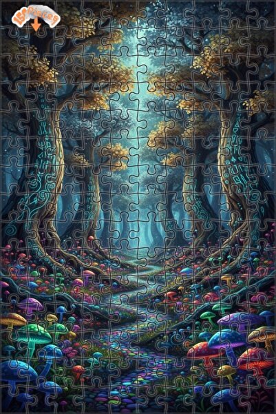 Teona Ahşap لغز خشبي مؤطر بطبقتين لرحلة الغابة السحرية 150 قطعة 20×30