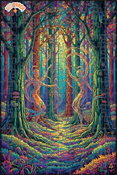 Teona Ahşap لغز خشبي مؤطر بطبقتين من راقصي الغابة السحرية 150 قطعة 20×30