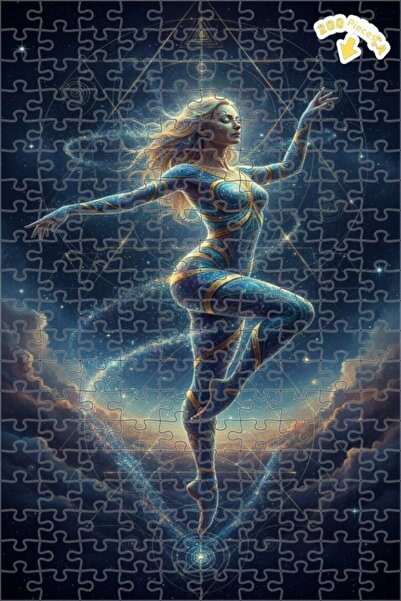 Teona Ahşap لغز خشبي بإطار مزدوج الطبقات بمظهر راقص فضائي 200 قطعة 25×35