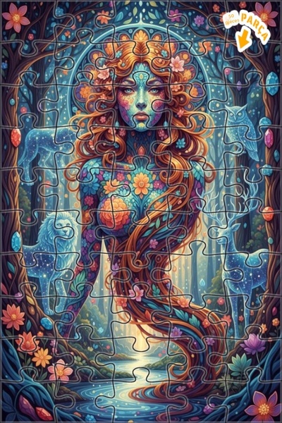 Teona Ahşap لغز خشبي مؤطر بطبقتين بمظهر لوحة زيتية لجنية الغابة الروحية 50 قط...