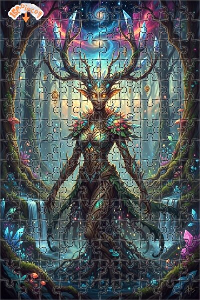 Teona Ahşap لغز خشبي بإطار مزدوج الطبقات بمظهر لوحة زيتية كريستالية على شكل ق...