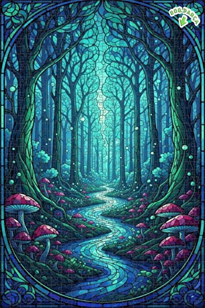 Teona Ahşap لغز خشبي مؤطر مكون من طابقين من فن الفسيفساء الزجاجي من ماجيكال ف...