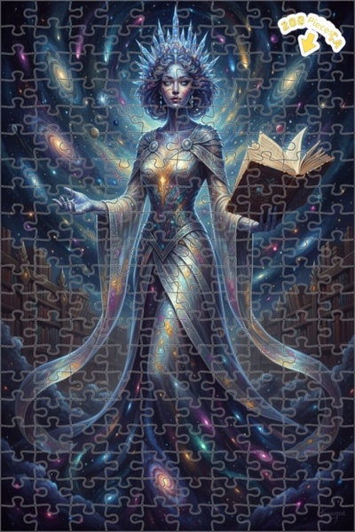 Teona Ahşap لغز خشبي بإطار مزدوج الطبقات من كوزميك كراول كينج، 200 قطعة، 25×35