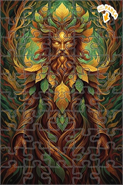 Teona Ahşap لغز خشبي بمظهر لوحة زيتية لآلهة الغابة 50 قطعة 15×25