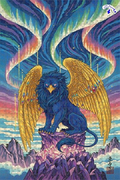 Teona Ahşap لغز خشبي مؤطر بطبقة مزدوجة من ميستيك بلو جريفين كريستال سيرف، 600...