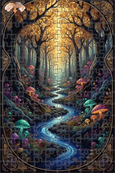 Teona Ahşap لغز خشبي بمنظر طبيعي لجبل الغابة الساحرة مع مشهد نهر، 150 قطعة، 2...