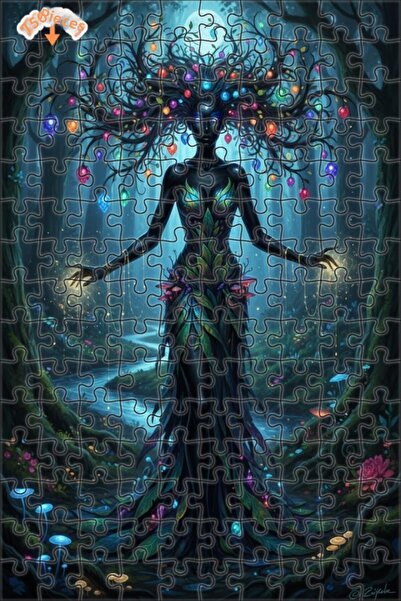 Teona Ahşap لغز خشبي بإطار مزدوج الطبقات بمظهر لوحة زيتية لجنية الغابة 150 قط...