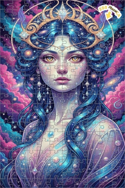 Teona Ahşap لغز خشبي بإطار مزدوج الطبقات بمظهر لوحة زيتية لملكة الفضاء، 200 ق...