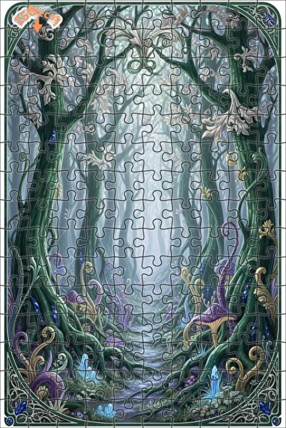 Teona Ahşap لغز خشبي مؤطر بطبقتين من فن سحر الغابة 150 قطعة 20x30